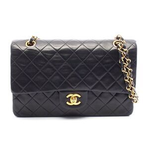 Chanel Lambskin Matelasse W Flap Shoulder Bag